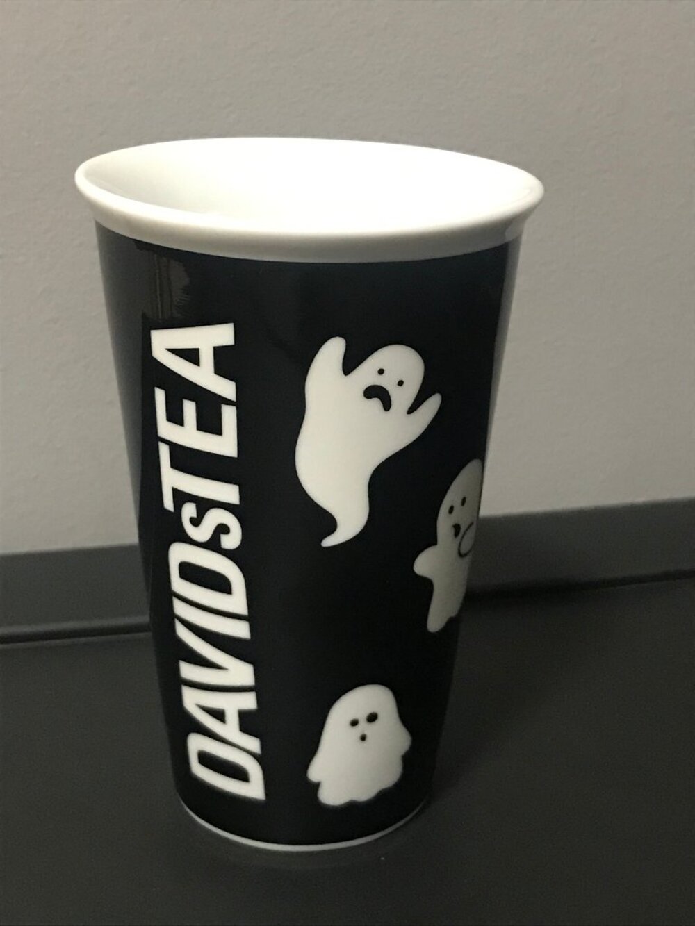 David's Tea Halloween Spooky Ghost Ceramic Coffee Tea Tumbler Mug Retired
